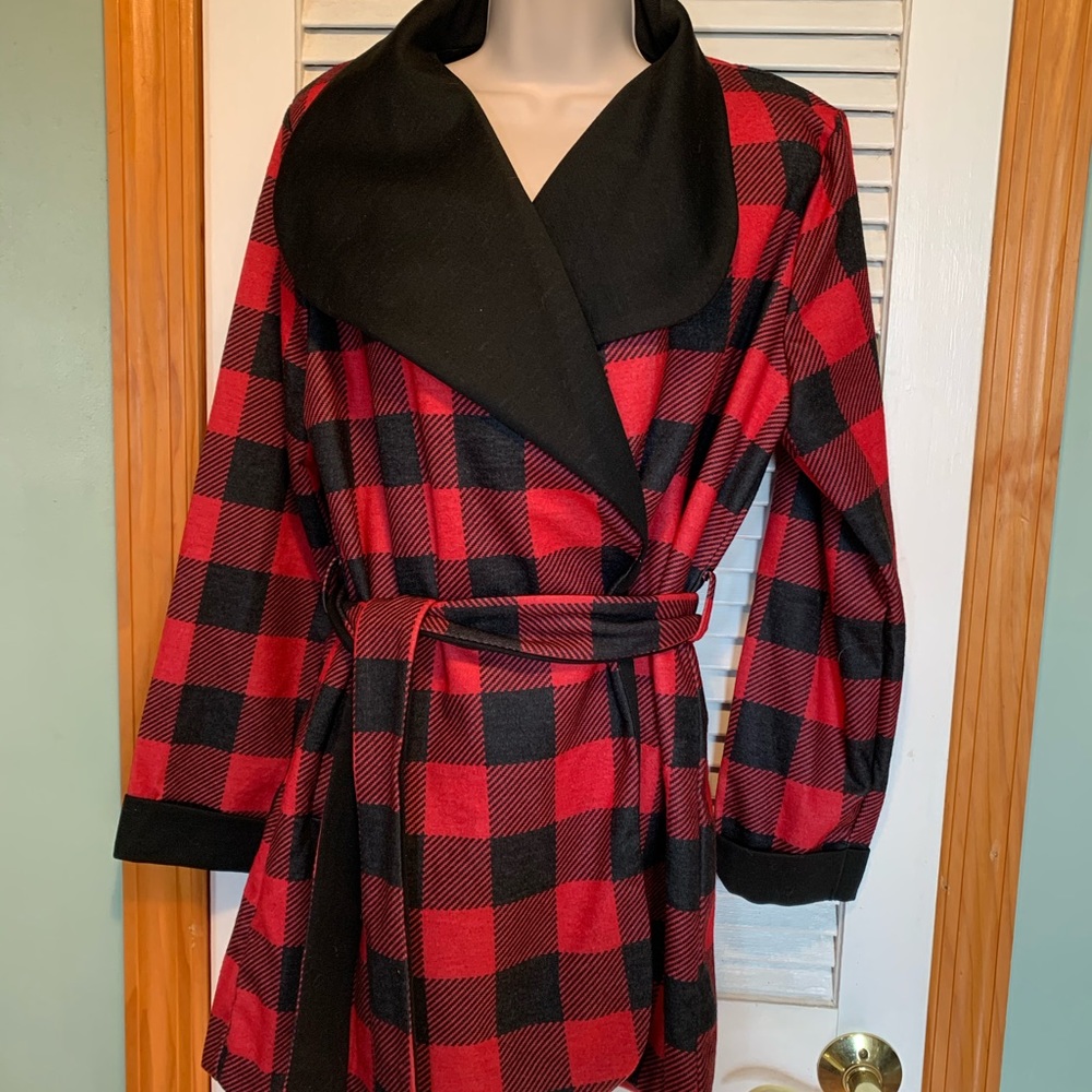 Plaid wrap jacket